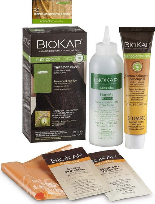 BIOS-LINE-BIOKAP-NUTRICOLOR-DELICATO-RAPID-TINTA-9,3-BIONDO-CHIARISSMO-DORATO-135-ML