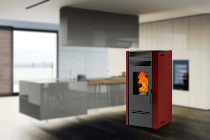 Biotermika Stufa A Pellet Bio G 100 9,5 Kw Stufa A Pellet Con Uscita Fumi Superiore, Laterale Dx, Posteriore Dx