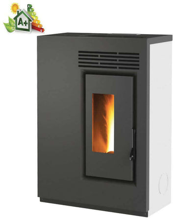 Biotermika Stufa A Pellet Bio Ge 60 E Stufa A Pellet 5,5 Kw Slim 25 Cm Con Uscita Fumi Laterale