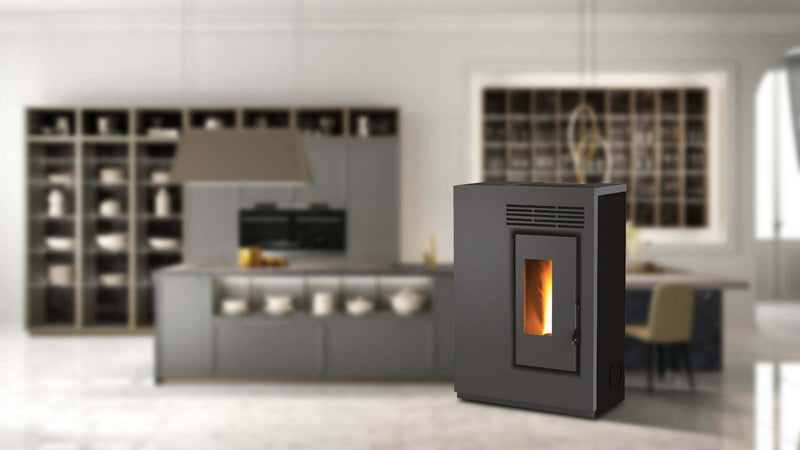 Biotermika Stufa A Pellet Bio Ge 60 E Stufa A Pellet 5,5 Kw Slim 25 Cm Con Uscita Fumi Laterale