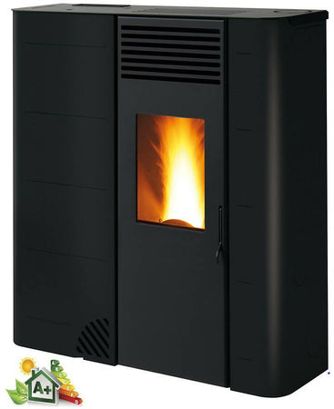 Biotermika Stufa a Pellet Bio Gs 110 Slim 26 Cm - 10 Kw Stufa a Pellet Con Uscita Fumi Superiore, Laterale Dx, Posteriore Dx