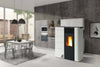 Biotermika Stufa a Pellet Bio Gs 110 Slim 26 Cm - 10 Kw Stufa a Pellet Con Uscita Fumi Superiore, Laterale Dx, Posteriore Dx