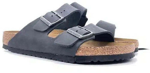 BIRKENSTOCK ARIZONA BS Ciabatta uomo in pelle ingrassata waxy leather nera