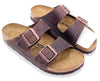 BIRKENSTOCK ARIZONA HABANA BS Ciabatta unisex in pelle ingrassata waxy leather marrone con fibbie bronzo