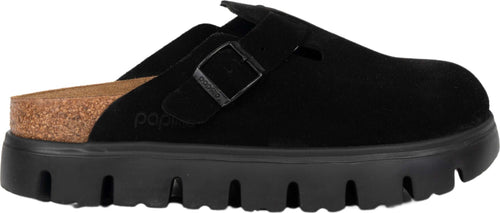 BIRKENSTOCK-Boston-Chunky-suede-leather-sandal-in-black-da-donna