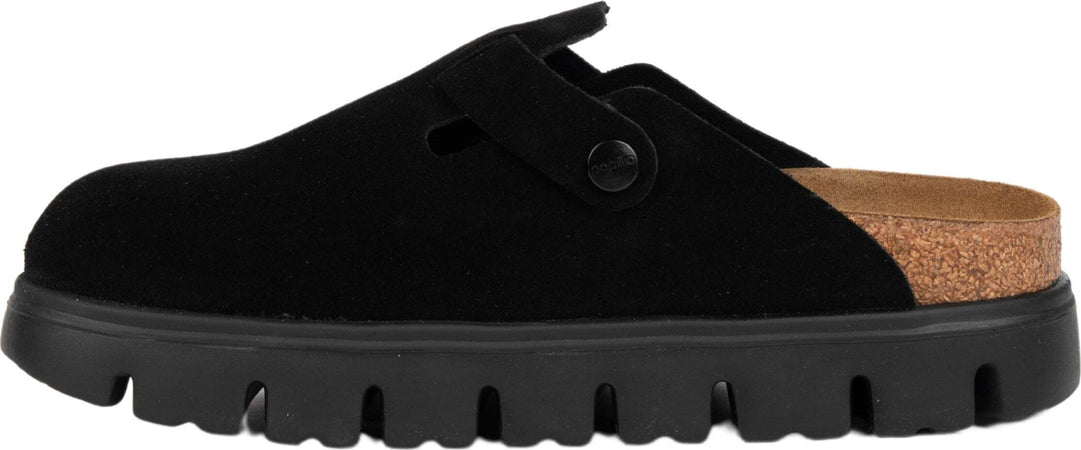 BIRKENSTOCK-Boston-Chunky-suede-leather-sandal-in-black-da-donna