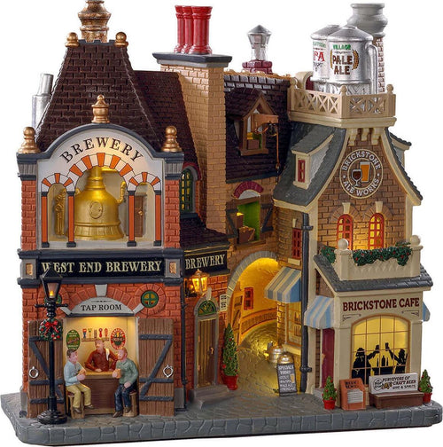 BIrreria edificio con luci natalizio decorazione per villaggio di Natale in poliresina Casa e cucina/Decorazioni per interni/Addobbi e decorazioni per ricorrenze/Decorazioni natalizie/Oggettistica MagiediNatale.it - Altamura, Commerciovirtuoso.it