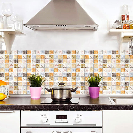 pacco da 4 Pannelli 3D Autoadesivi in PVC 30X30cm vari decori ultrarealistici ideali per bagni e cucine - Eternal Parquet