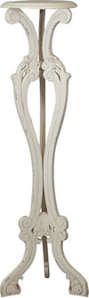 Biscottini-Alzatina-portavaso-in-legno-massello-di-mogano-finitura-bianca-anticata-40x40x133-cm