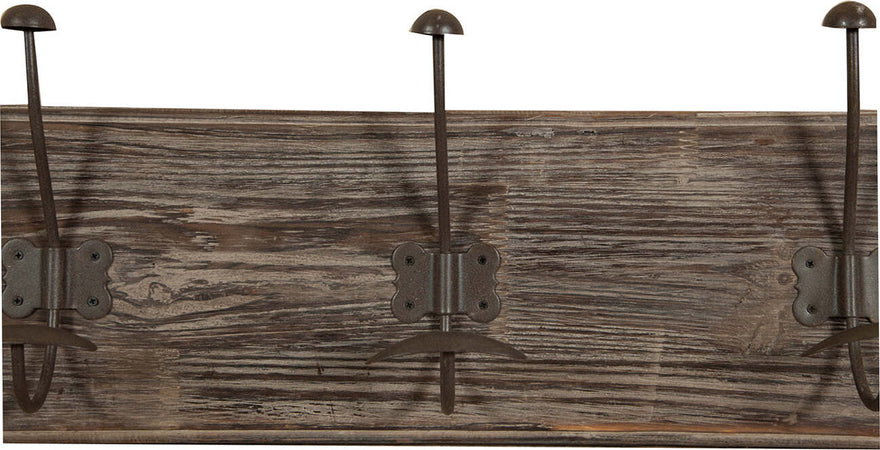 Biscottini-Attaccapanni-da-parete-in-legno-massiccio-e-ferro-forgiato-a-mano-finitura-legno-anticato-78x10x21-cm