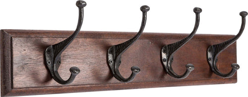 Biscottini-Attaccapanni-da-parete-in-legno-massiccio-e-ferro-forgiato-a-mano-finitura-noce-60x12x16-cm