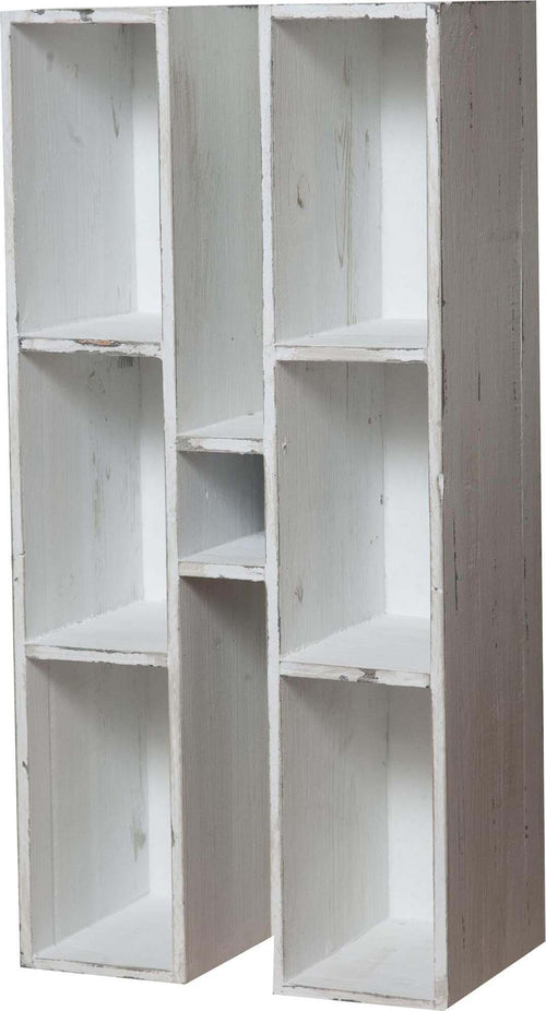 Biscottini-Bacheca-a-forma-di-lettera-H-in-legno-bianco-anticato-L30xPR18xH63-cm