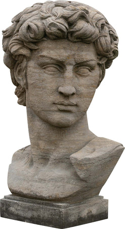 Biscottini-Busto-di-David-in-Pietra,-L43XPR35xH64-cm
