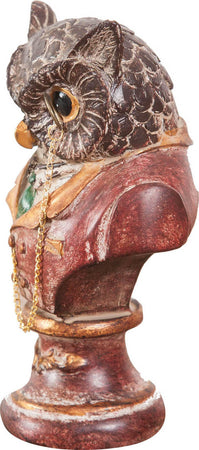 Biscottini-Busto-di-gufo-in-resina-dipinto-L8xPR6,5xH13,5-cm