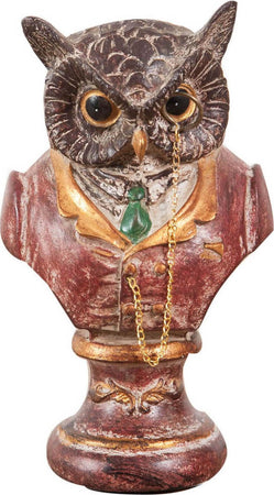 Biscottini-Busto-di-gufo-in-resina-dipinto-L8xPR6,5xH13,5-cm