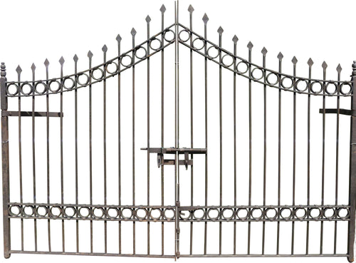 Biscottini-Cancello-in-ferro-pieno-finitura-antico-anticata-L335xPR10xH245-cm