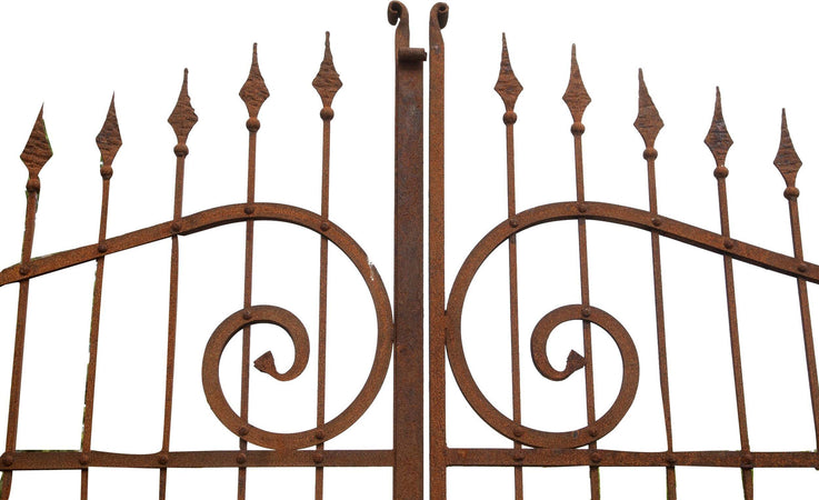 Biscottini-Cancello-in-ferro-pieno-finitura-antico-anticata-L402xPR10xH263-cm
