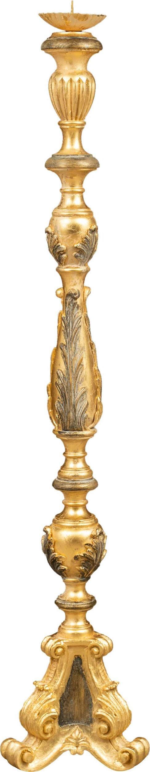 Biscottini-CANDELIERE-IN-LEGNO-FINITURA-FOGLIA-ORO-ANTICATO-E-NERO-MADE-IN-ITALY