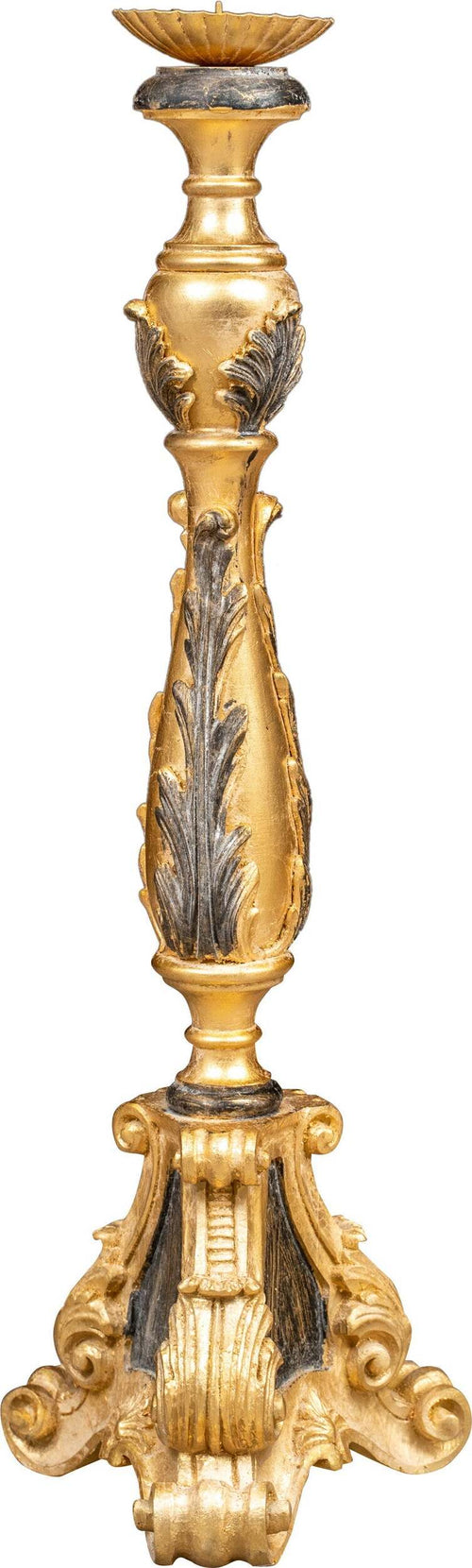 Biscottini-CANDELIERE-IN-LEGNO-FINITURA-FOGLIA-ORO-ANTICATO-E-NERO-MADE-IN-ITALY