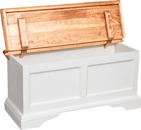 Biscottini-Cassapanca-Country-in-legno-massello-di-tiglio-struttura-bianca-anticata-piano-finitura-naturale-L100xPR38xH48-cm.-Made-in-Italy