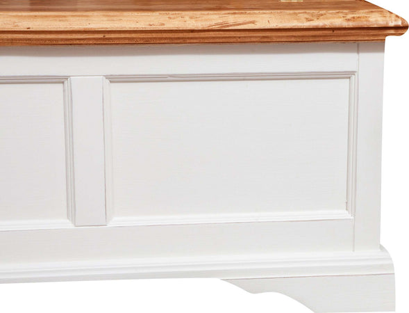 Biscottini-Cassapanca-Country-in-legno-massello-di-tiglio-struttura-bianca-anticata-piano-finitura-naturale-L100xPR38xH48-cm.-Made-in-Italy