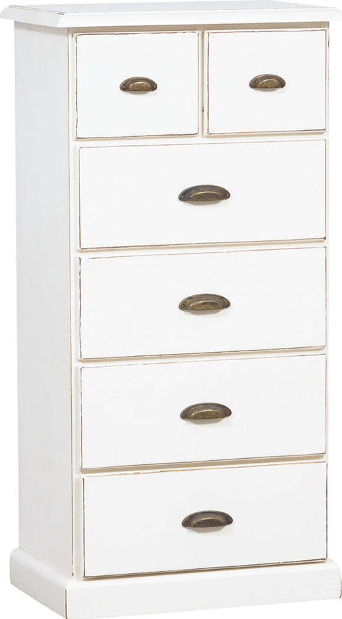 Biscottini-Cassettiera-Country-in-legno-massello-di-tiglio-finitura-bianca-anticata-L63xPR41xH120-cm.-Made-in-Italy