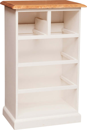 Biscottini-Cassettiera-Country-in-legno-massello-di-tiglio-struttura-bianca-anticata-finitura-naturale-L63xPR41xH100-cm.-Made-in-Italy