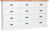 Biscottini-Cassettiera-Country-in-legno-massello-di-tiglio-struttura-bianca-anticata-piano-finitura-naturale-L170xPR40xH100-cm.-Made-in-Ita