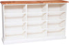 Biscottini-Cassettiera-Country-in-legno-massello-di-tiglio-struttura-bianca-anticata-piano-finitura-naturale-L170xPR40xH100-cm.-Made-in-Ita