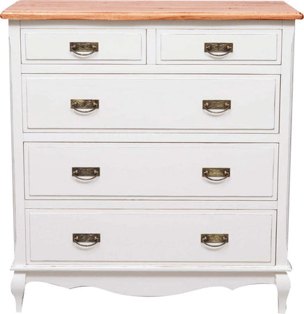 Biscottini-Comò-Country-in-legno-massello-di-tiglio-struttura-bianca-anticata-piano-finitura-noce-L100xPR45xH106-cm.-Made-in-Italy