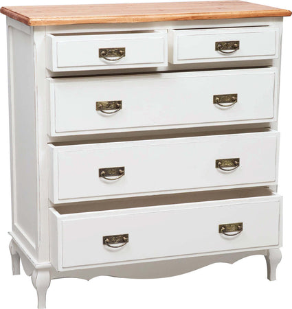 Biscottini-Comò-Country-in-legno-massello-di-tiglio-struttura-bianca-anticata-piano-finitura-noce-L100xPR45xH106-cm.-Made-in-Italy
