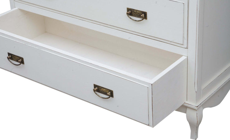 Biscottini-Comò-Country-in-legno-massello-di-tiglio-struttura-bianca-anticata-piano-finitura-noce-L107xPR47xH80-cm.-Made-in-Italy