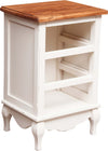 Biscottini-Comodino-cassettiera-Country-in-legno-massello-di-tiglio-struttura-bianca-piano-finitura-naturale-L45xPR36xH70-cm.-Made-in-Italy