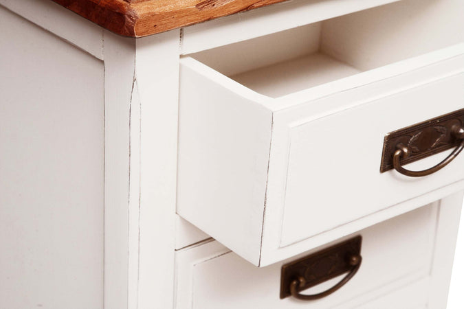 Biscottini-Comodino-cassettiera-Country-in-legno-massello-di-tiglio-struttura-bianca-piano-finitura-naturale-L45xPR36xH70-cm.-Made-in-Italy