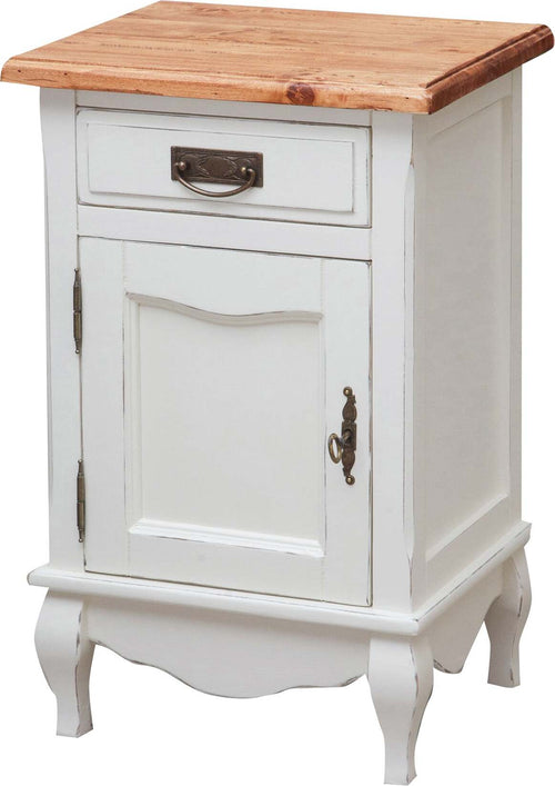 Biscottini-Comodino-Country-in-legno-massello-di-tiglio-struttura-bianca-piano-finitura-naturale-L46xPR36xH70-cm.-Made-in-Italy-sx