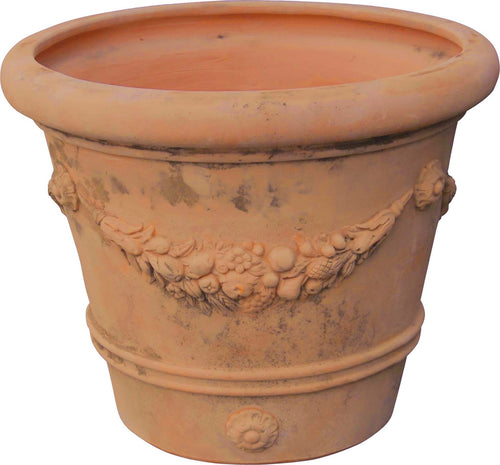 Biscottini-Conca-festonata-invecchiata,-in-terracotta-toscana-100%-Made-in-Italy-interamente-Lavorata-a-Mano-diam.100xH80-cm.