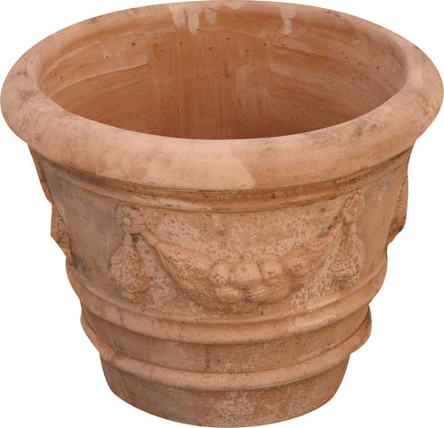 Biscottini-Conca-festonata-invecchiata,-in-terracotta-toscana-100%-Made-in-Italy-interamente-Lavorata-a-Mano-diam.50xH40-cm.