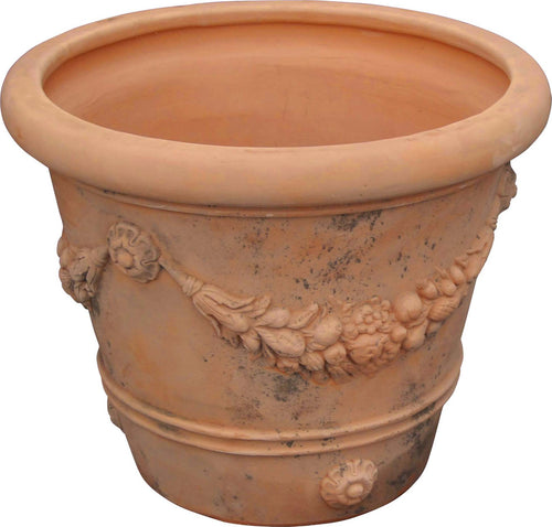 Biscottini-Conca-festonata-invecchiata,-in-terracotta-toscana-100%-Made-in-Italy-interamente-Lavorata-a-Mano-diam.80xH60-cm.