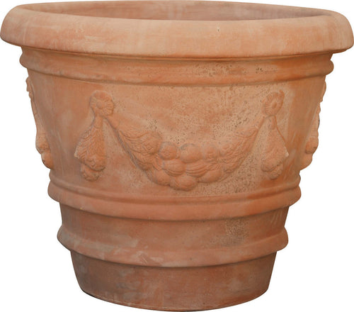 Biscottini-Conca-festonata-invecchiata,-in-terracotta-toscana-100%-Made-in-Italy-interamente-Lavorato-a-Mano-diam.70xH52-cm.