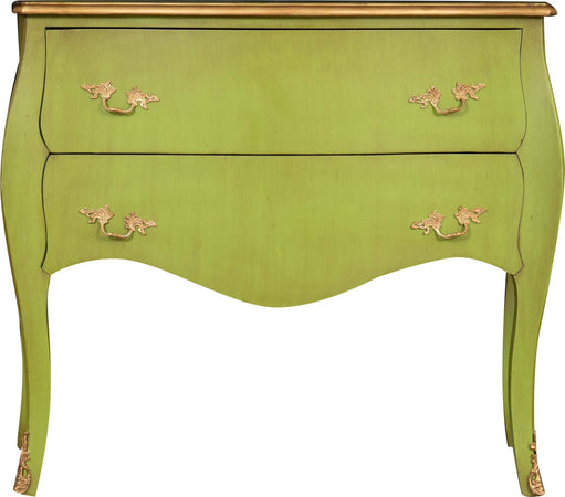 Biscottini-Consolle-in-legno-finitura-verde-smeraldo-anticata