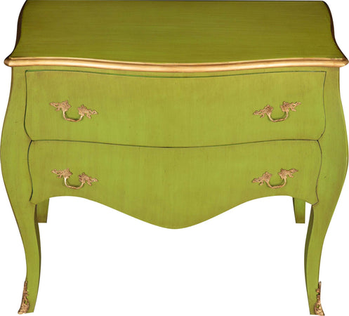 Biscottini-Consolle-in-legno-finitura-verde-smeraldo-anticata