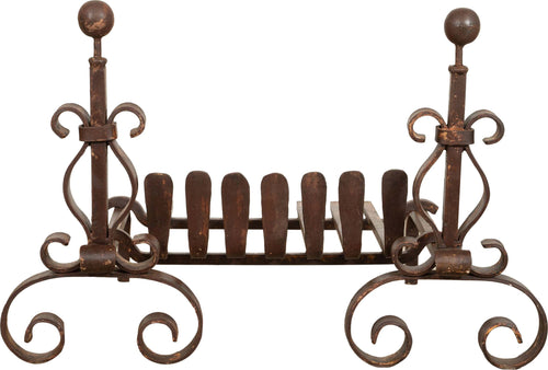 Biscottini-Coppia-di-alari-con-braciere-L70xPR50xH50-cm-in-ferro-battuto