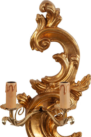 Biscottini-Coppia-di-Lampade-Applique-Shabby-in-legno-e-ferro-finitura-foglia-oro-anticato-Made-In-Italy