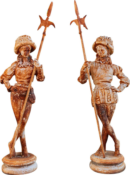 Biscottini-Coppia-di-statue-in-fusione-di-ghisa-L57xPR35xH167-cm-cad.-finitura-bianca-anticata