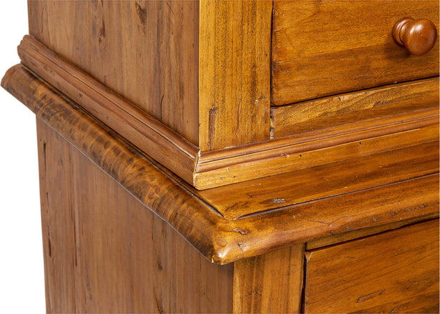 Biscottini-Credenza-Country-in-legno-massello-di-tiglio-finitura-noce-L142xPR50xH225-cm.-Made-in-Italy