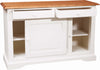 Biscottini-Credenza-Country-in-legno-massello-di-tiglio-struttura-bianca-anticata-piano-finitura-naturale-L142xPR50xH90-cm.-Made-in-Italy