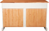 Biscottini-Credenza-Country-in-legno-massello-di-tiglio-struttura-bianca-anticata-piano-finitura-naturale-L142xPR50xH90-cm.-Made-in-Italy