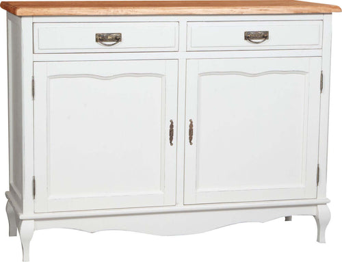 Biscottini-Credenza-Country-in-legno-massello-di-tiglio-struttura-bianca-anticata-piano-naturale-L123xPR42xH92,5.-Made-in-Italy