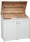 Biscottini-Credenza-cucina-in-legno-massello-di-tiglio-finitura-bianca-anticata-L130xPR60xH115-cm.-Made-in-Italy
