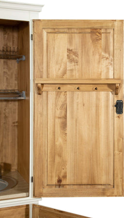Biscottini-CREDENZA-CUCINA-IN-LEGNO-MASSELLO-DI-TIGLIO-FINITURA-BIANCA-ANTICATA-L130XPR60XH115-CM.-MADE-IN-ITALY